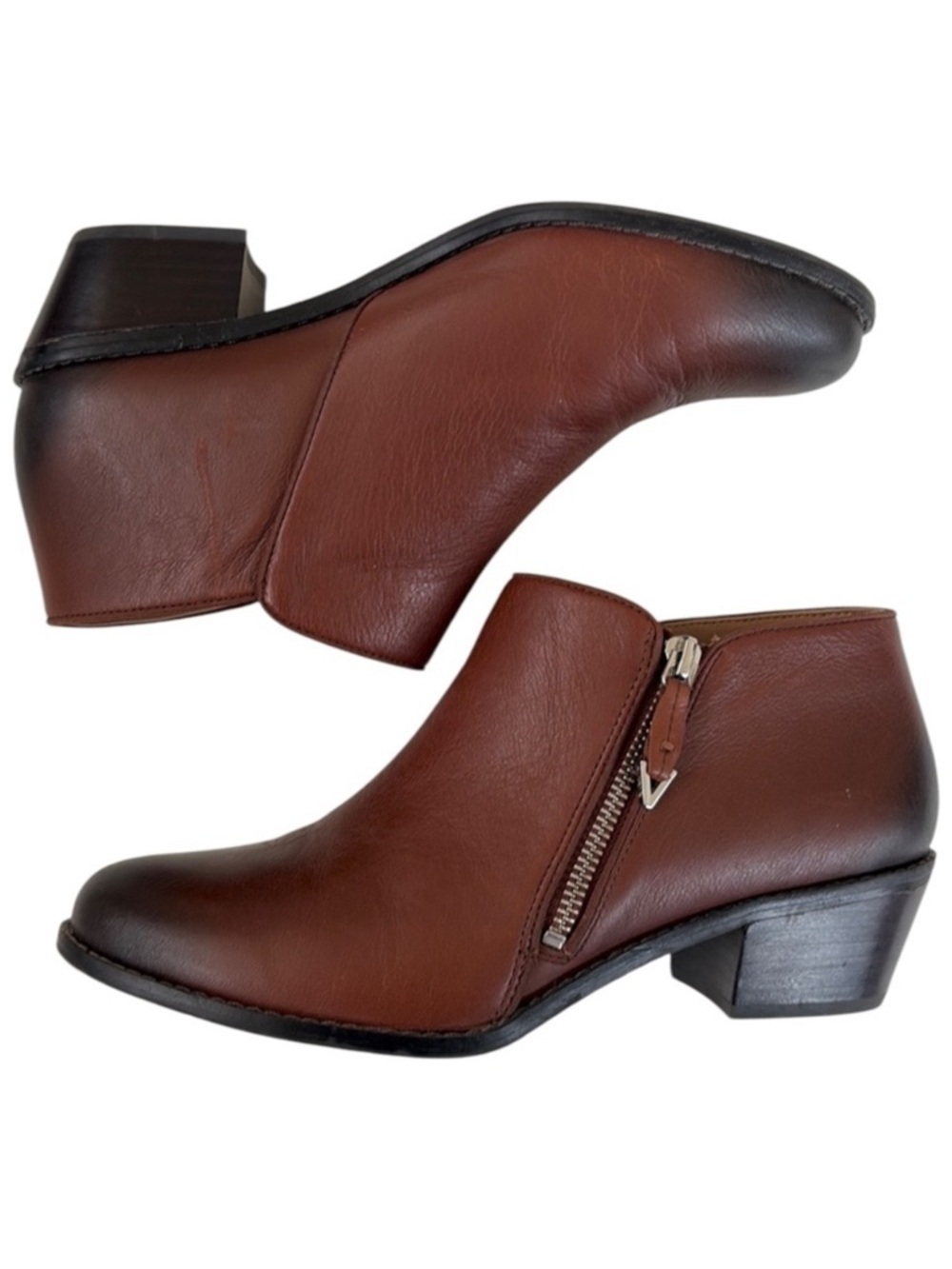 EUC Vionic Leather Jolene Ankle Booties Brown Size 8.5